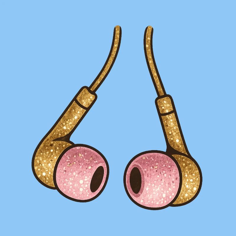 Goldglitzer Ohrhörer Pink