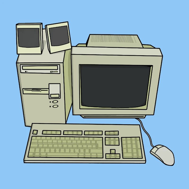 Retro Computer Desk Setup