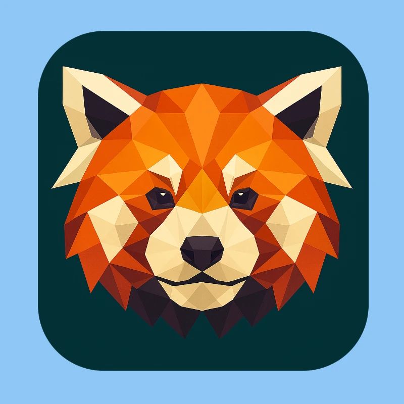 Roter Panda Kopf Low Poly