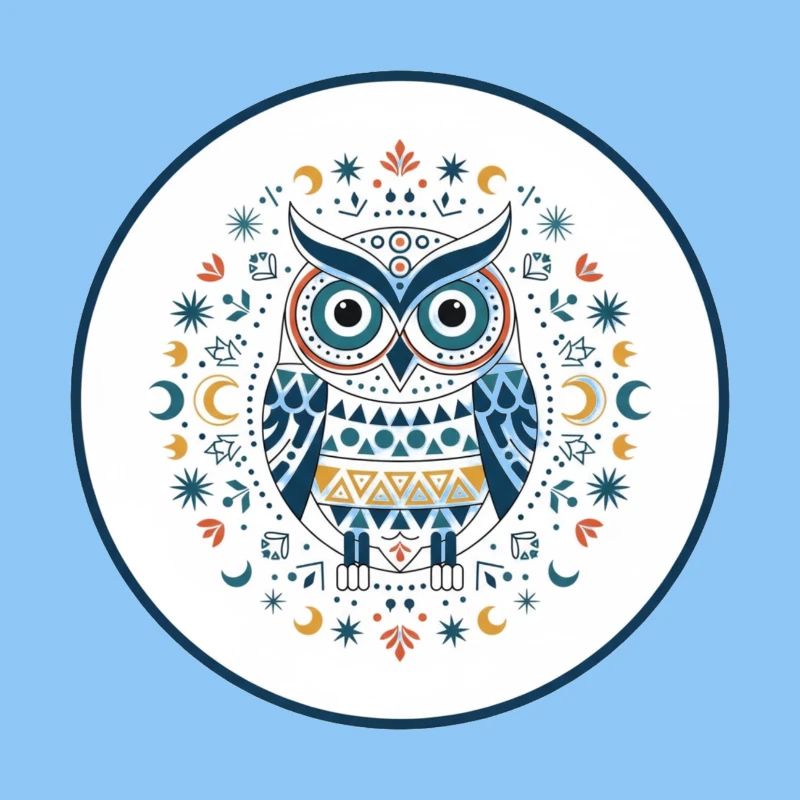 Tawny Owl Mandala Pattern