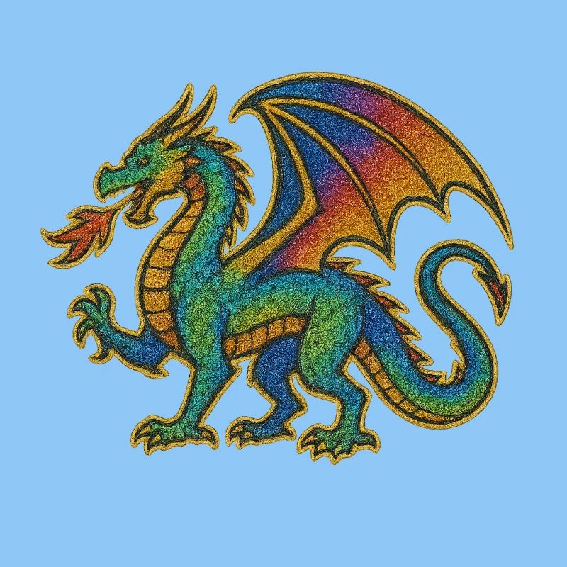 Regenbogen Drachenprint