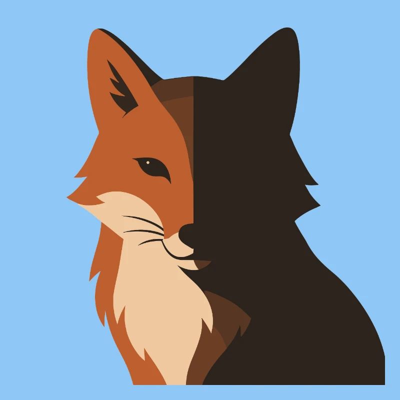 Red Fox Shadow Face Forest Nature Silhouette