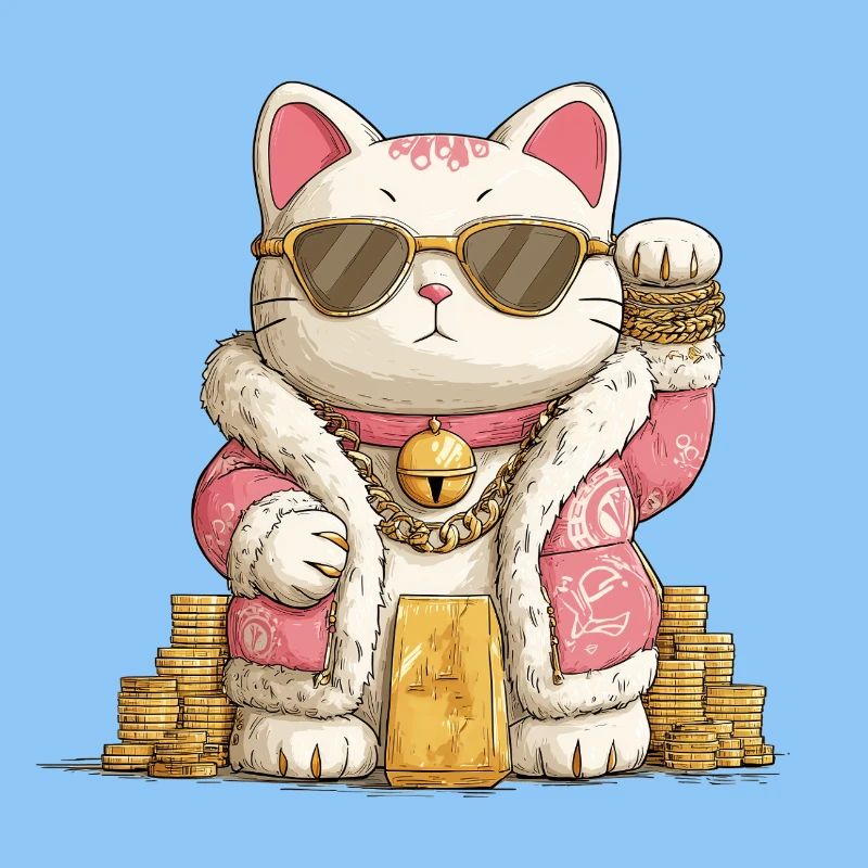 Maneki Neko doré