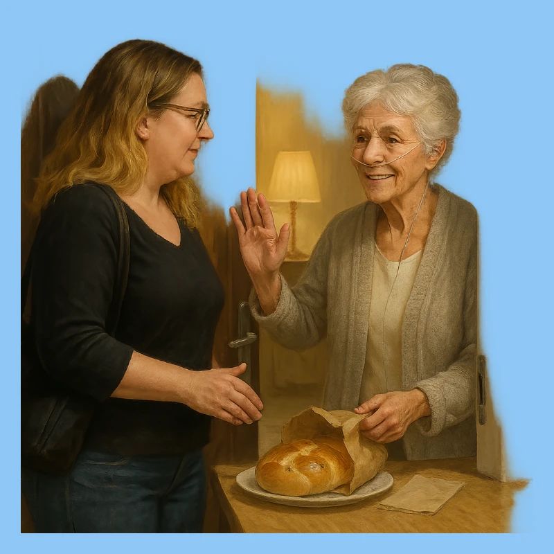 Scène de quartier conviviale