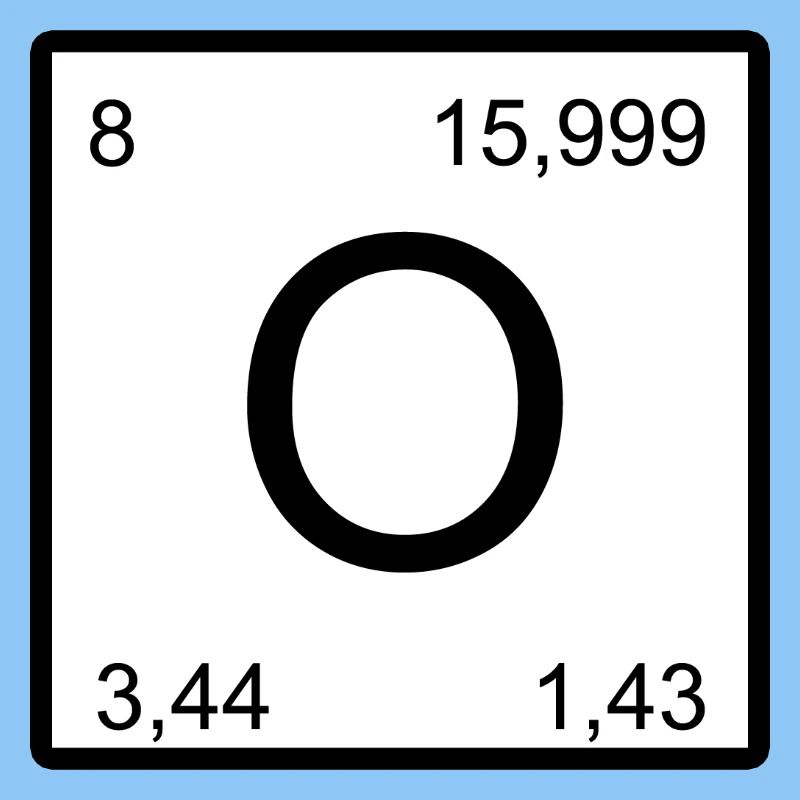 O Sauerstoff Zeichen im Minimalstil nerd