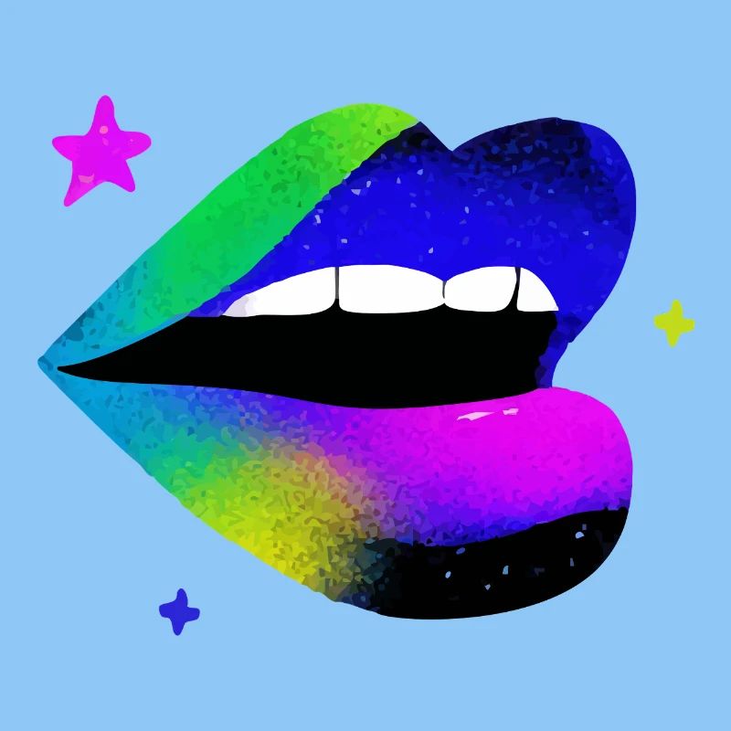 Regenbogen Lippe Graffiti Pop Art