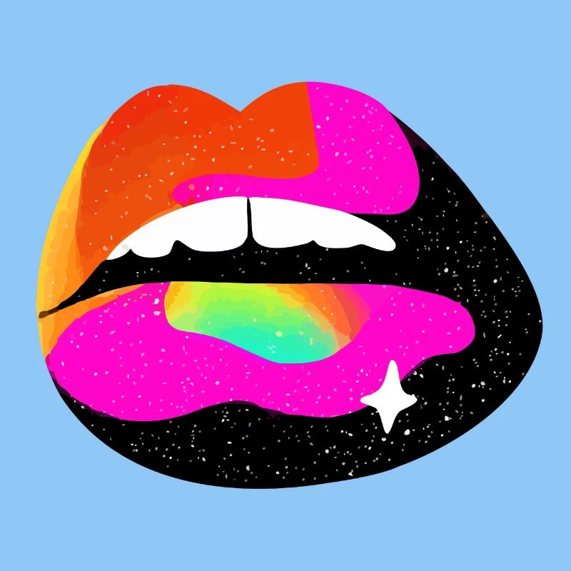 Regenbogen Lippe Pop Art