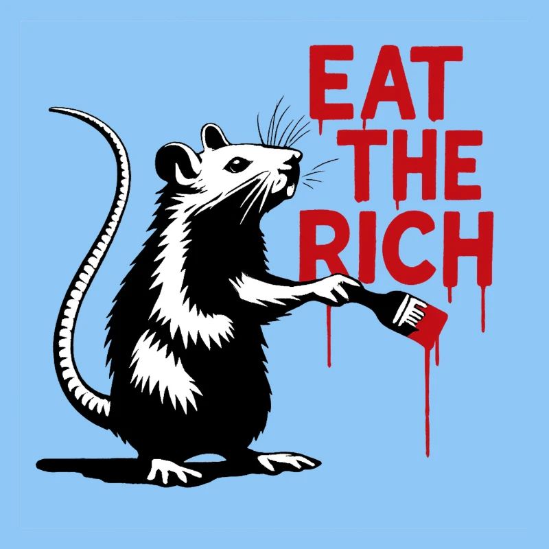 Ratte mit Botschaft Eat the Rich
