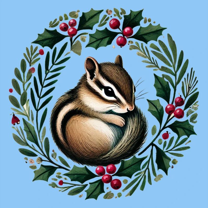 Couronne de houx Squirrel Charm