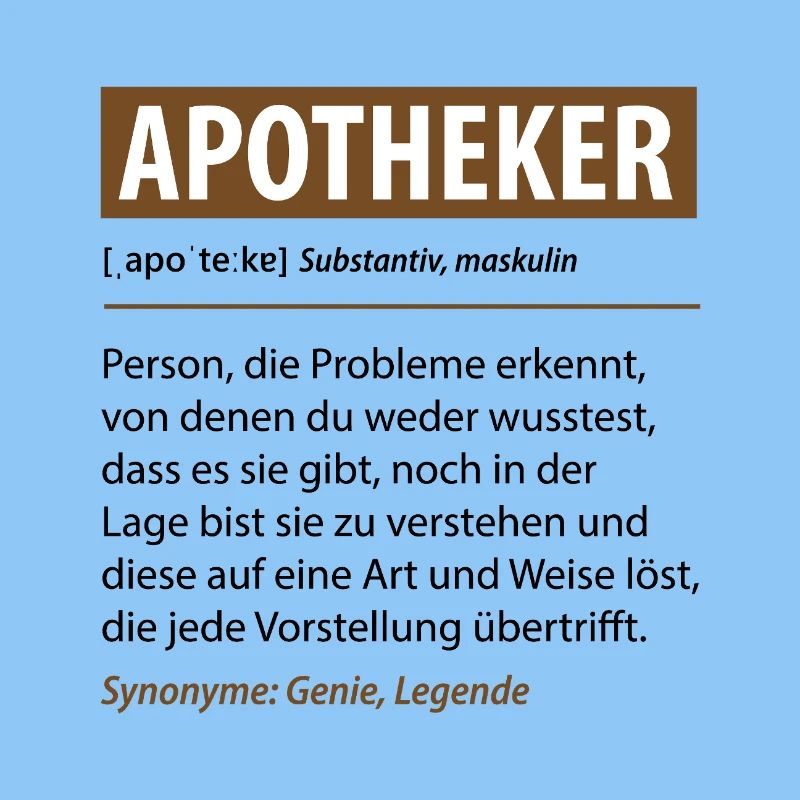 Apotheker Lustige Definition Spruch Beruf Geschenk