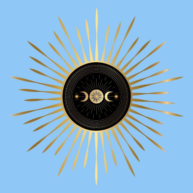Aube dorée soleil et lune