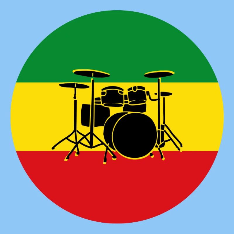 Reggae drums silhouette
