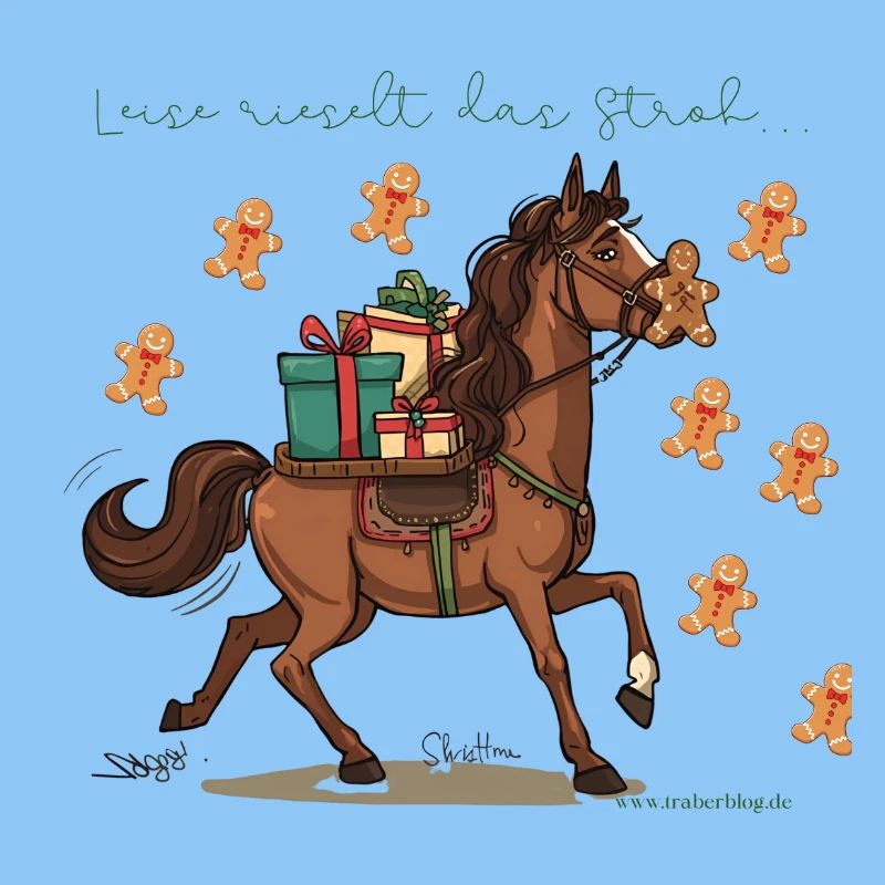 Weihnachtspferd mit Geschenken Traber - 