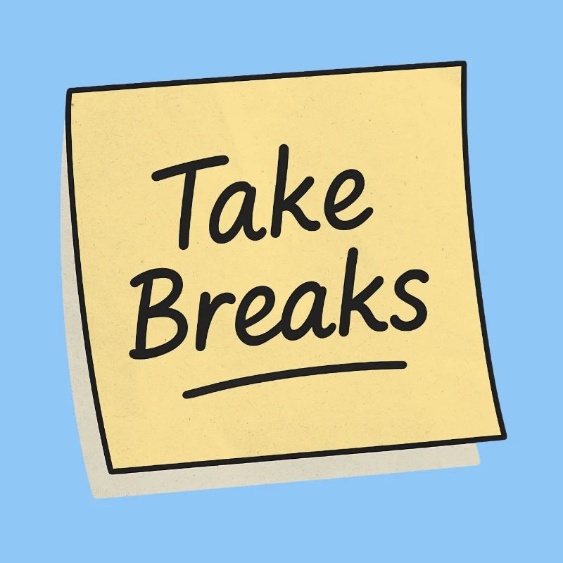 Take Breaks Sticky Note Reminder