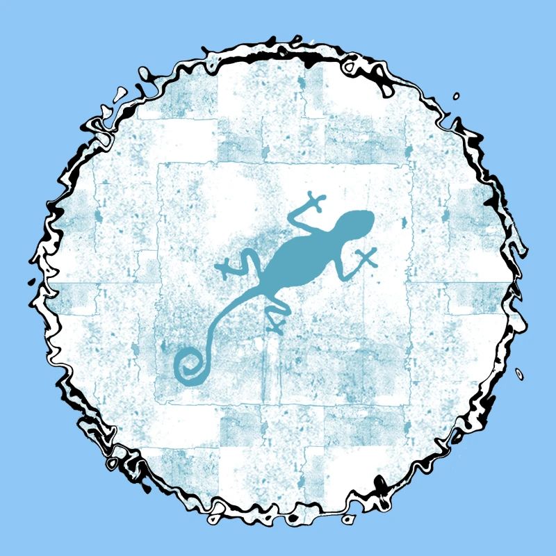 Gecko im Eis-Kreis
