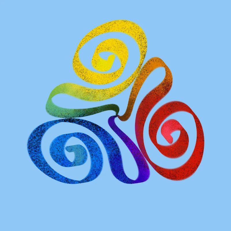 Rainbow triangle spiral