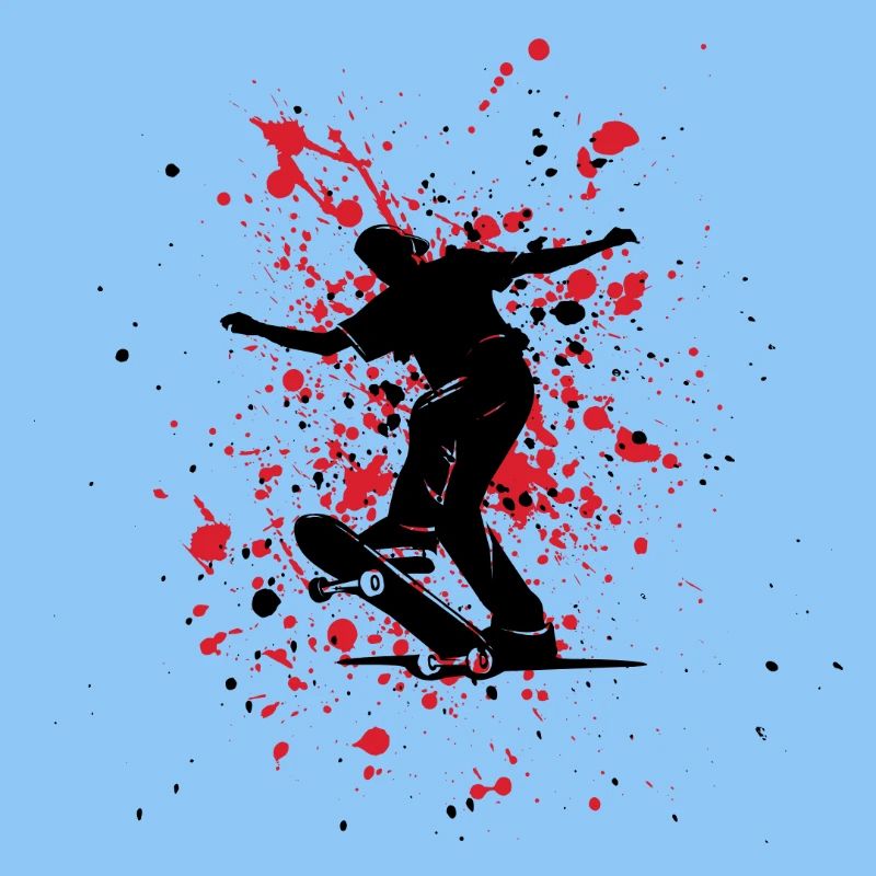 Rot-schwarzer Splash-Skater