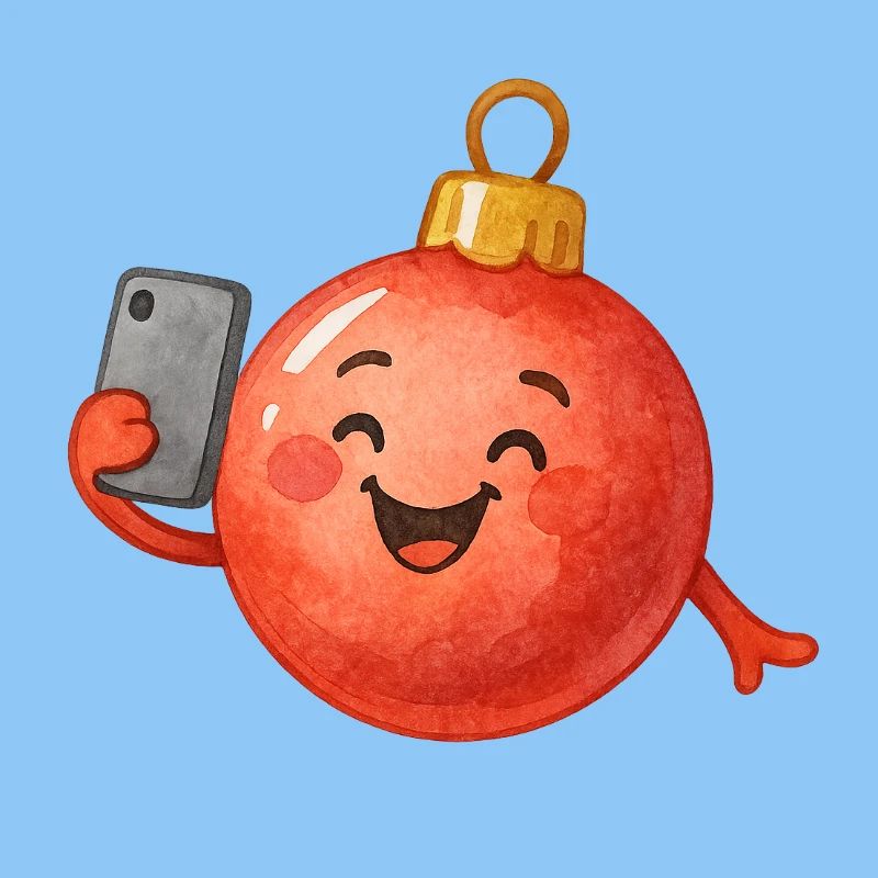 Fröhliche Weihnachtskugel Selfie