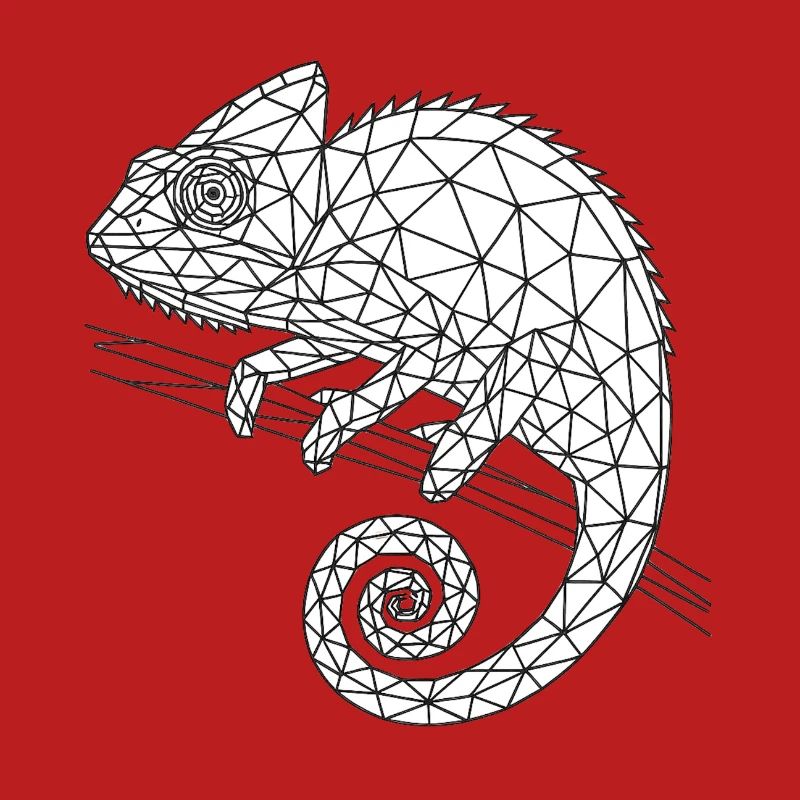 Geometric Chameleon Wireframe
