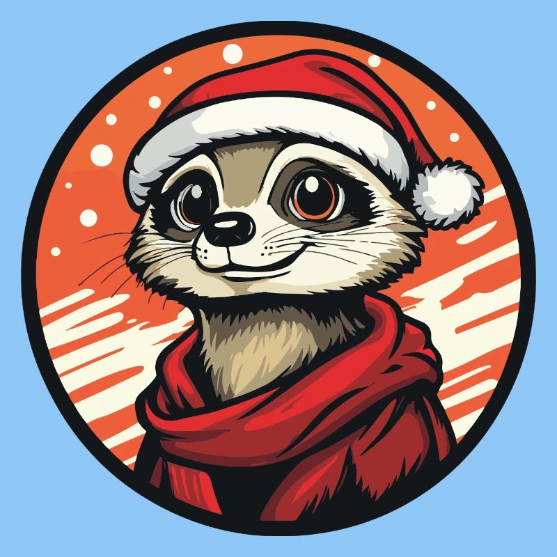 Erdmännchen mit Santa-Hut
