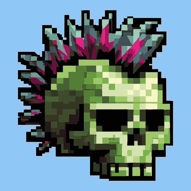 Pixel Punk Skull