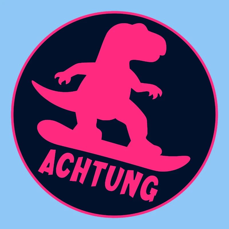 Kinder Wintersport Snowboarding Dinosaurier