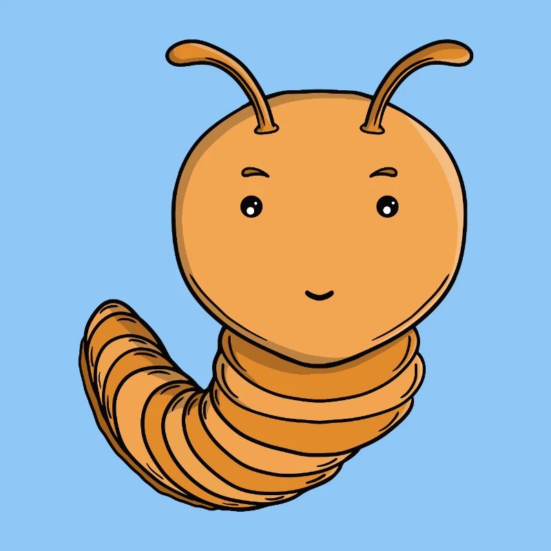 Mignonne Chenille Pourpre Pourpre Joyeuse Kawaii