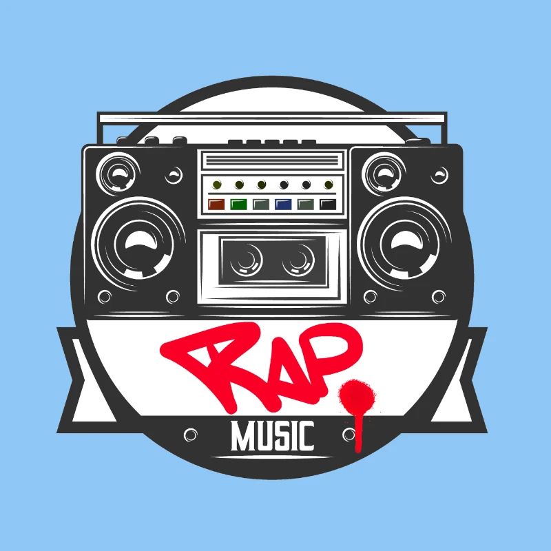 Jukebox Rap Logo Ghetto Blaster Graffiti