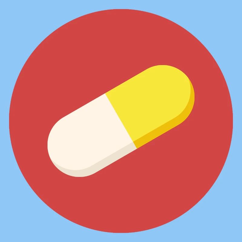 Logo with medicine capsule / tablet