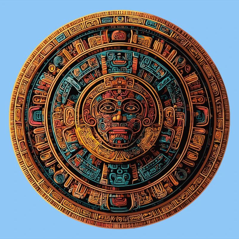 Aztekischer Sonnenstein Mandala