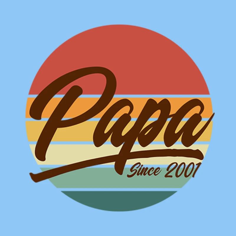 Papa Since 2001 Retro Vintage Sunset