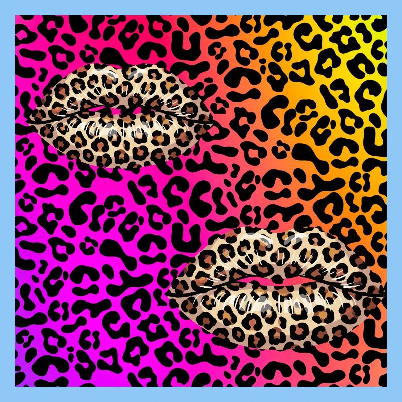 Leopard Lips on Neon Gradient