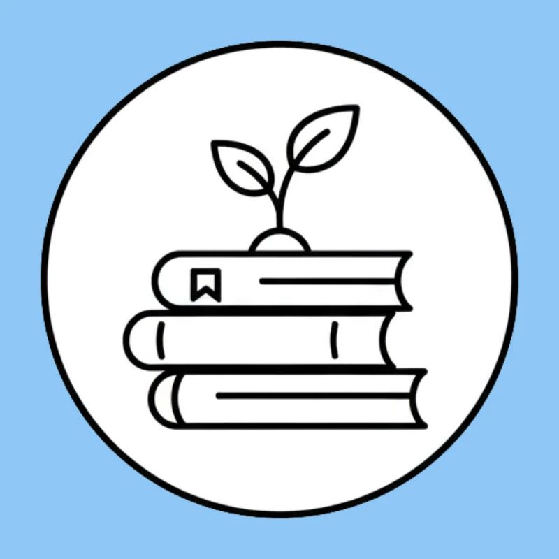 Minimalist Book Stack with Plant Cozy Reading