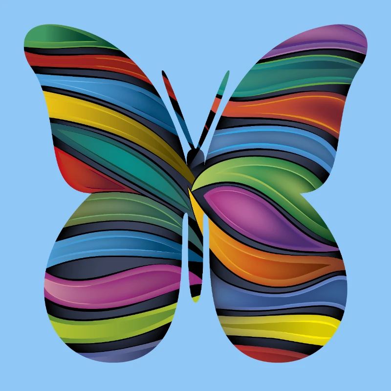 Rainbow Stripe Butterfly