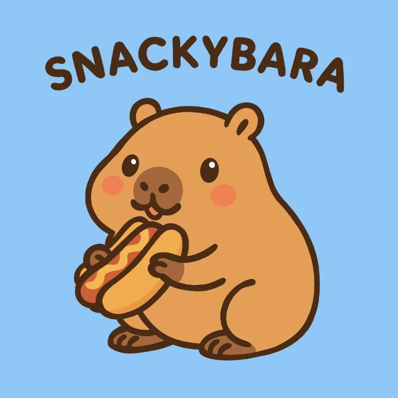 Snackybara – Capybara mit Hotdog