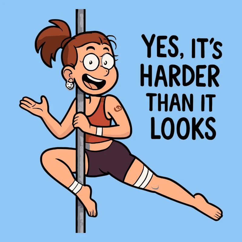 Dessin animé de pole dance – Plus difficile qu’il n’y paraît