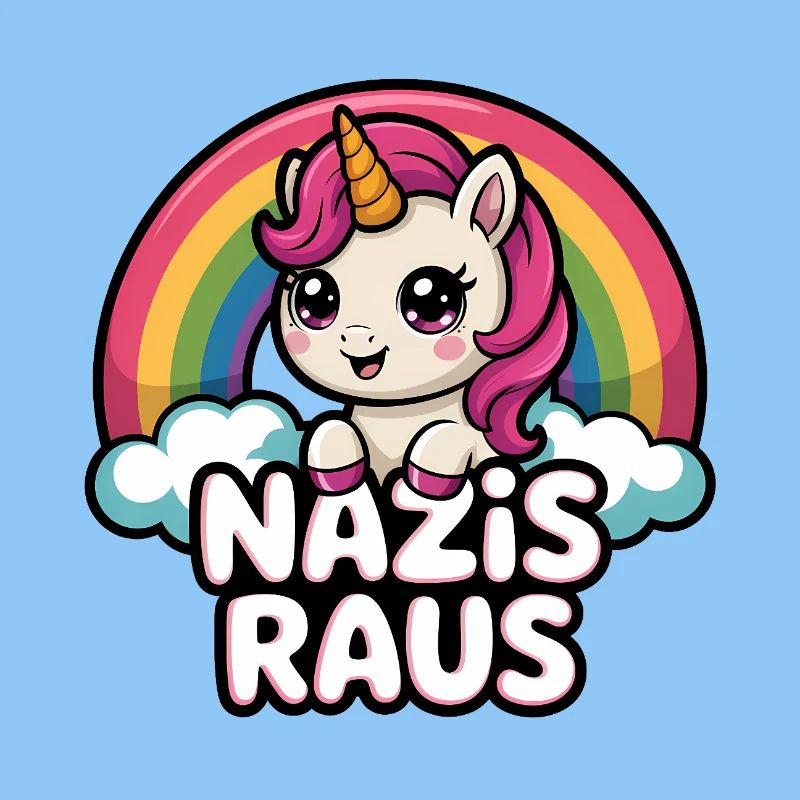 Nazis Raus - Antifa Einhorn Tee