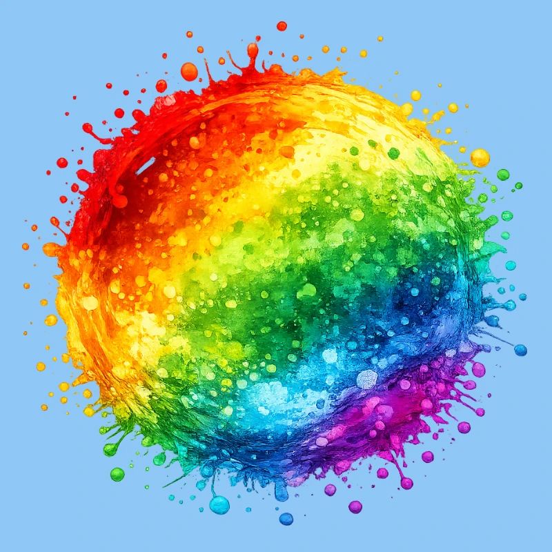 Regenbogenfarbene Farbspritzer Explosion