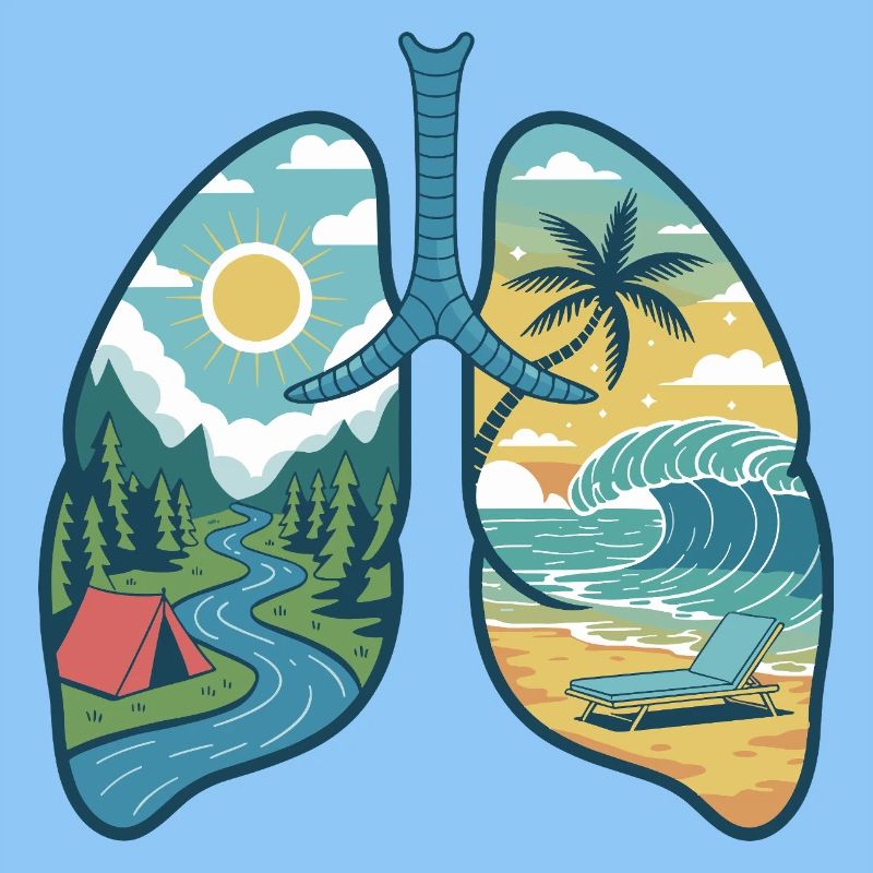 Lungs Nature Mountains Forest River Beach Sea Waves