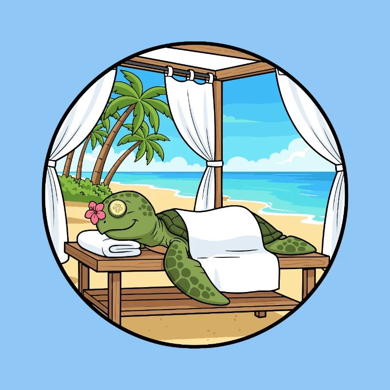 Beach Spa Turtle Animal Relaxing Art