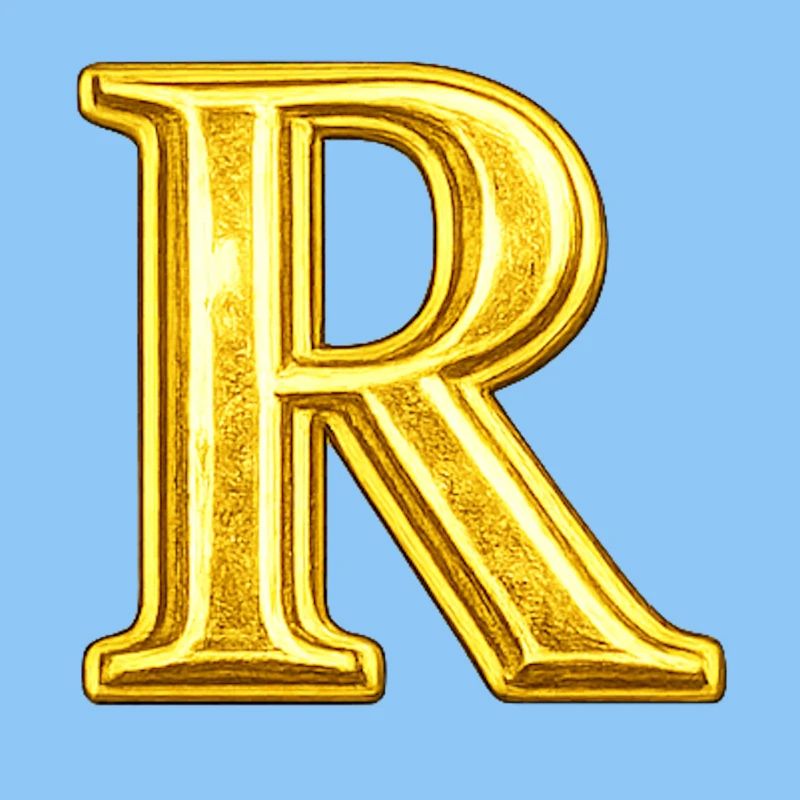 Goldenes Monogramm R