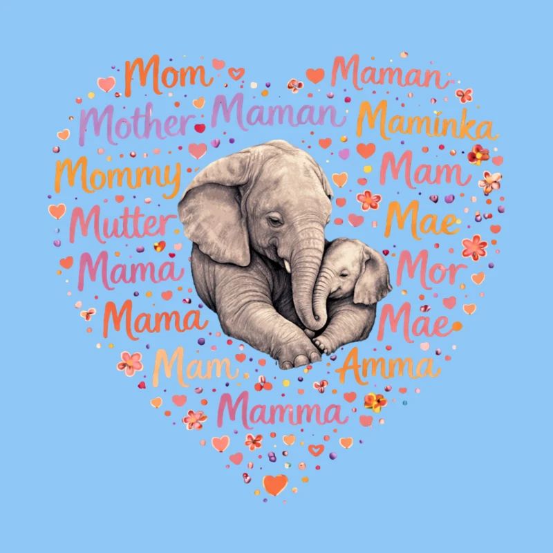 Elefant Mama Herz – Muttertag Geschenk