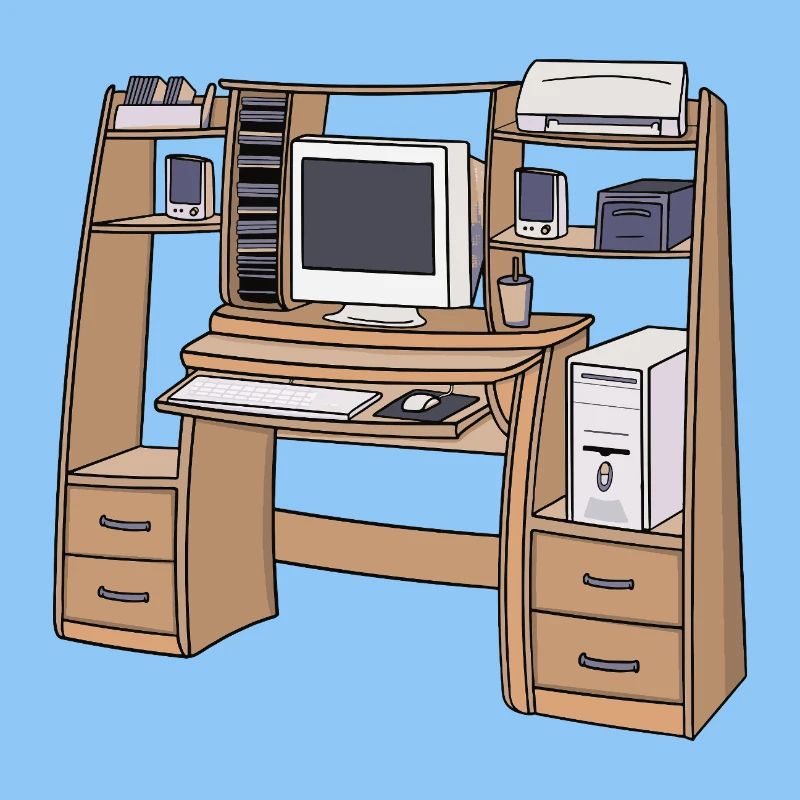 Installation rétro de bureau d’ordinateur dans les années 90 et 2000 Nostalgique