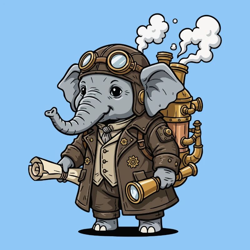 Elephant Explorer Steampunk Steampunk Retro
