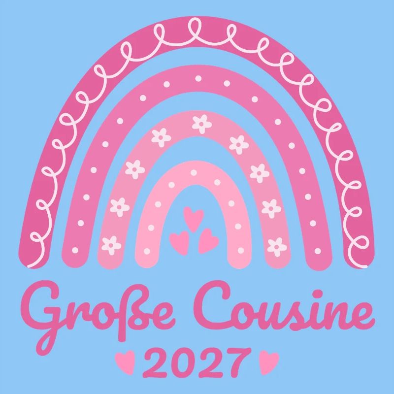 Große Cousine 2027 Boho Regenbogen rosa