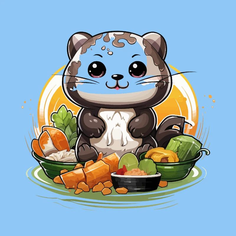 Küchenpanda beim Festessen