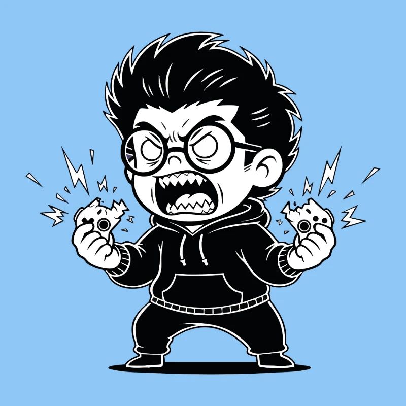 Gamer Anger Controller Zerbrochene Wut