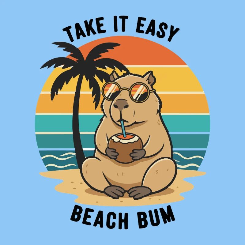 Capybara Beach Bum Take It Easy