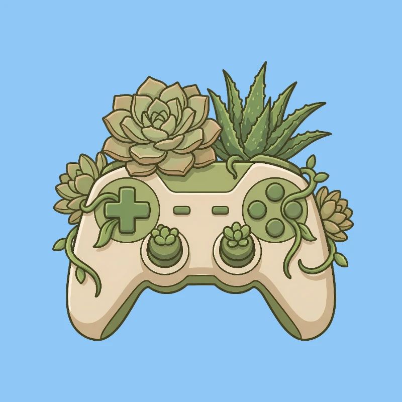 Succulent Controller - Cute Gaming Sticker