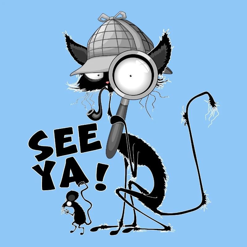 "SEE YA!" Black Cat and Mouse Funny Meme